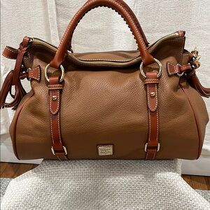 Large Dooney & Bourke Pebbled Grain Leather Caramel color Satchel